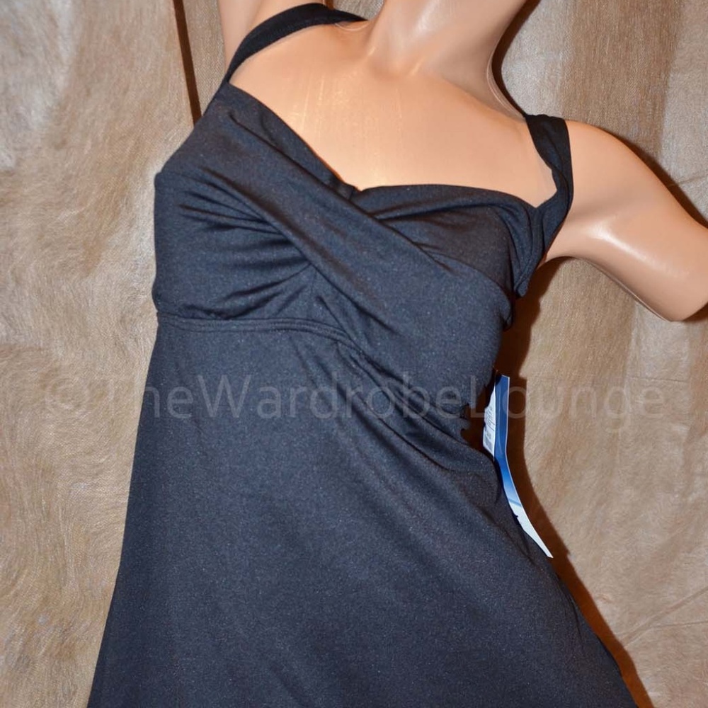 Gabar 14 Twist Bust Aline Swimdress Black NEW